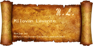 Milovan Levente névjegykártya